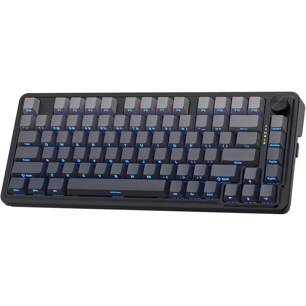 75% Wired RGB Mechanical Keyboard, 81-Key Compact PBT, Hot-Swap Sockets, Dedicated Knob, 5-Layer Noise Reduction, Custom Linear