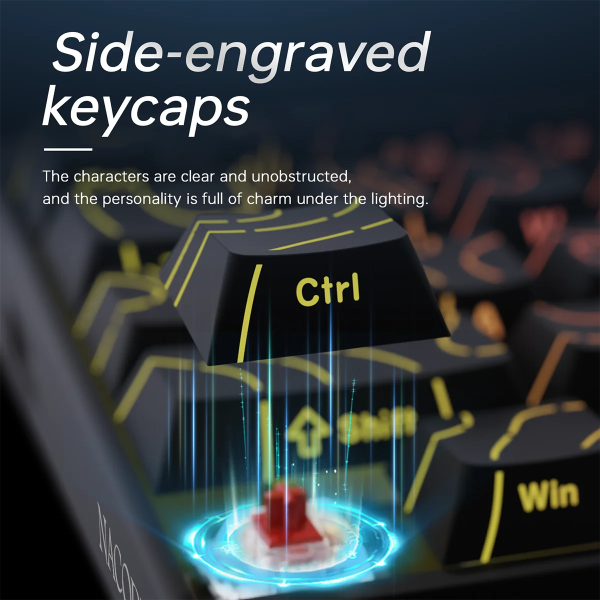Ajazz NK68 Mechanical Gaming Keyboard full keys Hot-swappable LED strip 68 keycaps wired connection red switches
