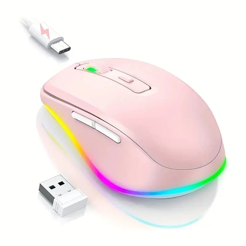 Wireless Mouse Jiggler LED Rechargeable Moving Mouse Mover for Laptop with Undetectable Random Movement Keeps Computers Awake