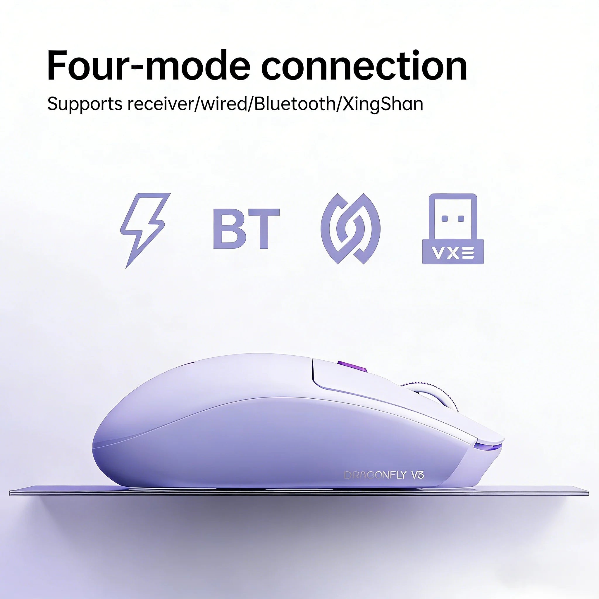 ATK VXE Dragonfly V3 Pro Wireless E-sports Mouse 4-Mode PAW3395SE/XHero AI Sensor Ergonomic Lightweight Gaming Office Mouse