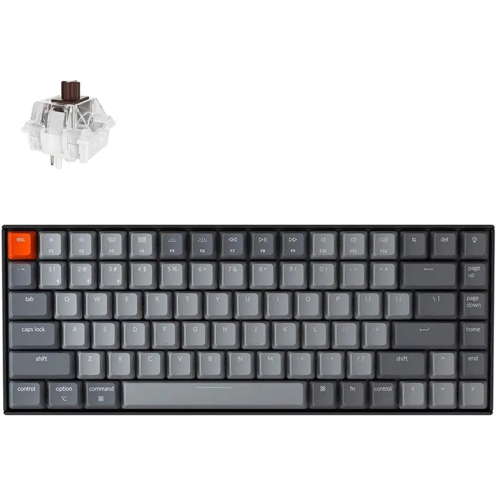 75% Layout Mechanical Keyboard with Bluetooth, White LED Backlit, USB C, Anti-Ghosting, N-Key Rollover, 84-Key Gaming Keyboard f
