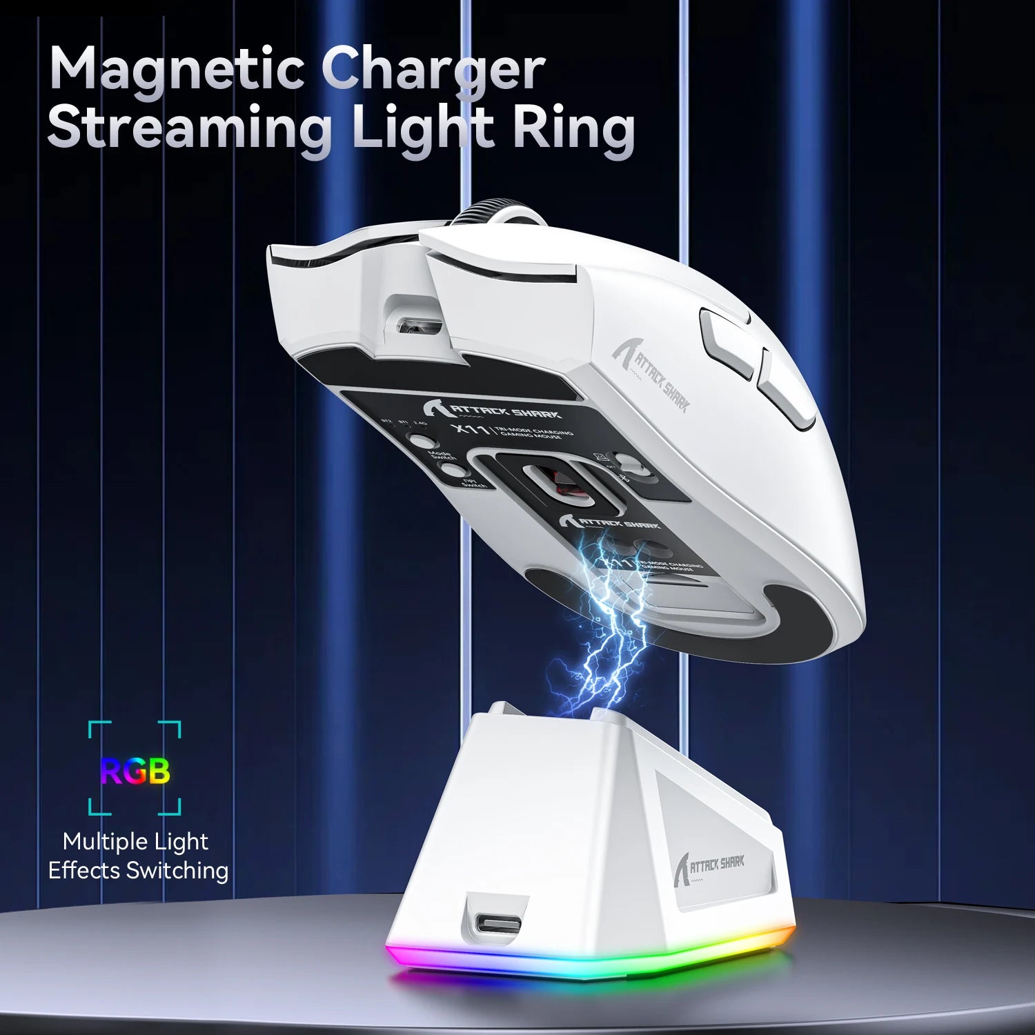 Attack Shark X11 X11se Wireless Gaming Mouse,Bluetooth Tri-Mode Connection, PixArt PAW3311,Touch Magnetic Charging Base