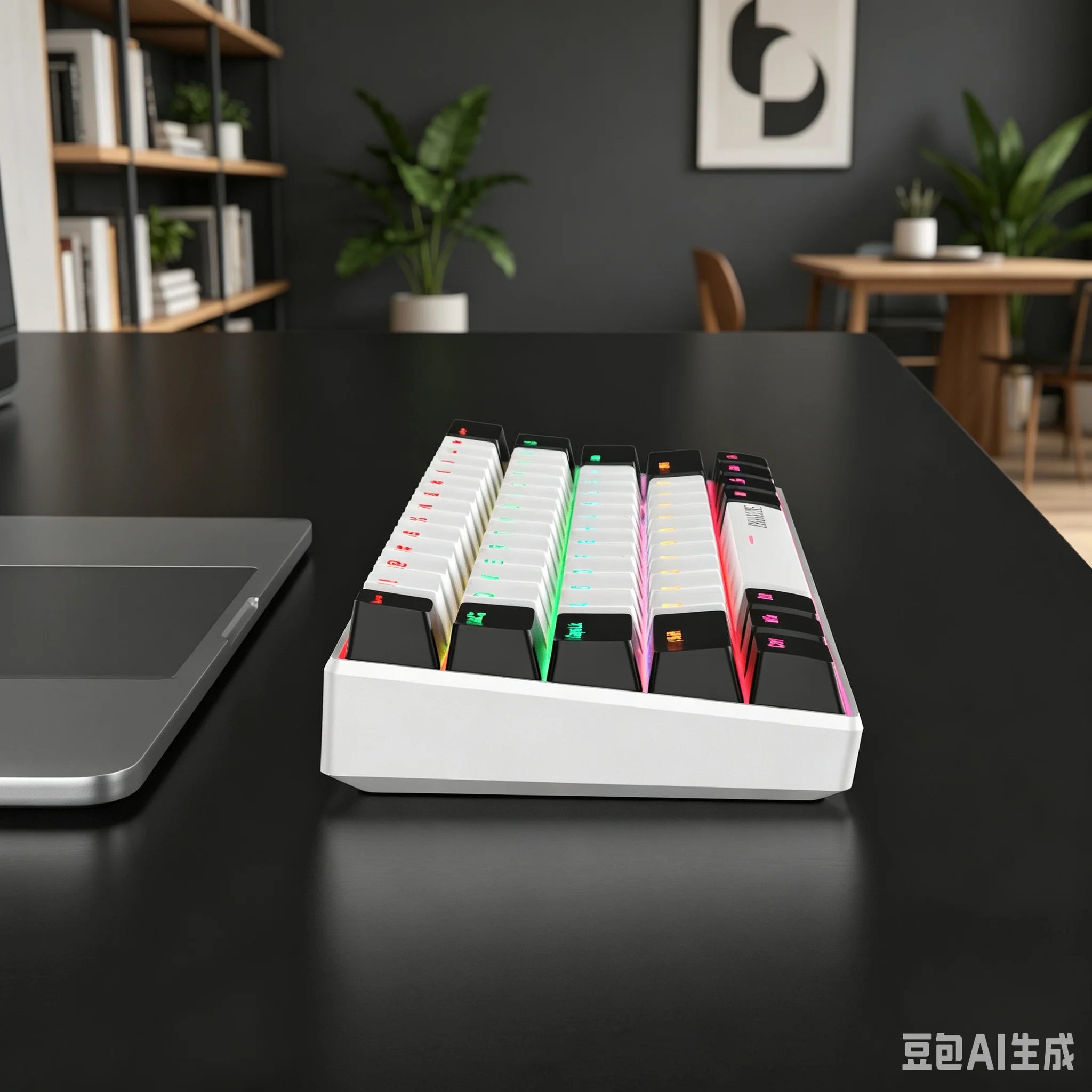 60% Compact Wired Mechanical Keyboard 61 Keys RGB Backlight Red Switch Ergonomic Small Portable for Office Computer Windows Tabl