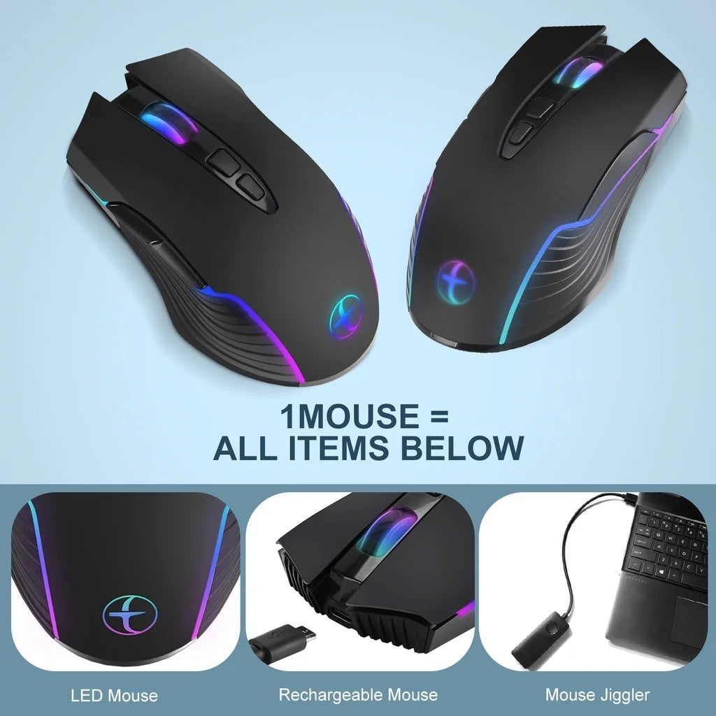 2.4G Wireless Mouse Type-C  for Macbook Laptop Computer Silent Click Mice Rechargeable Wireless Mouse Plug and Play