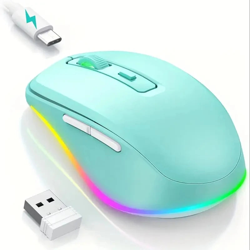 Wireless Mouse Jiggler LED Rechargeable Moving Mouse Mover for Laptop with Undetectable Random Movement Keeps Computers Awake
