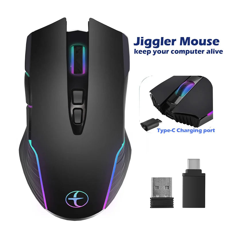 2.4G Wireless Mouse Type-C  for Macbook Laptop Computer Silent Click Mice Rechargeable Wireless Mouse Plug and Play