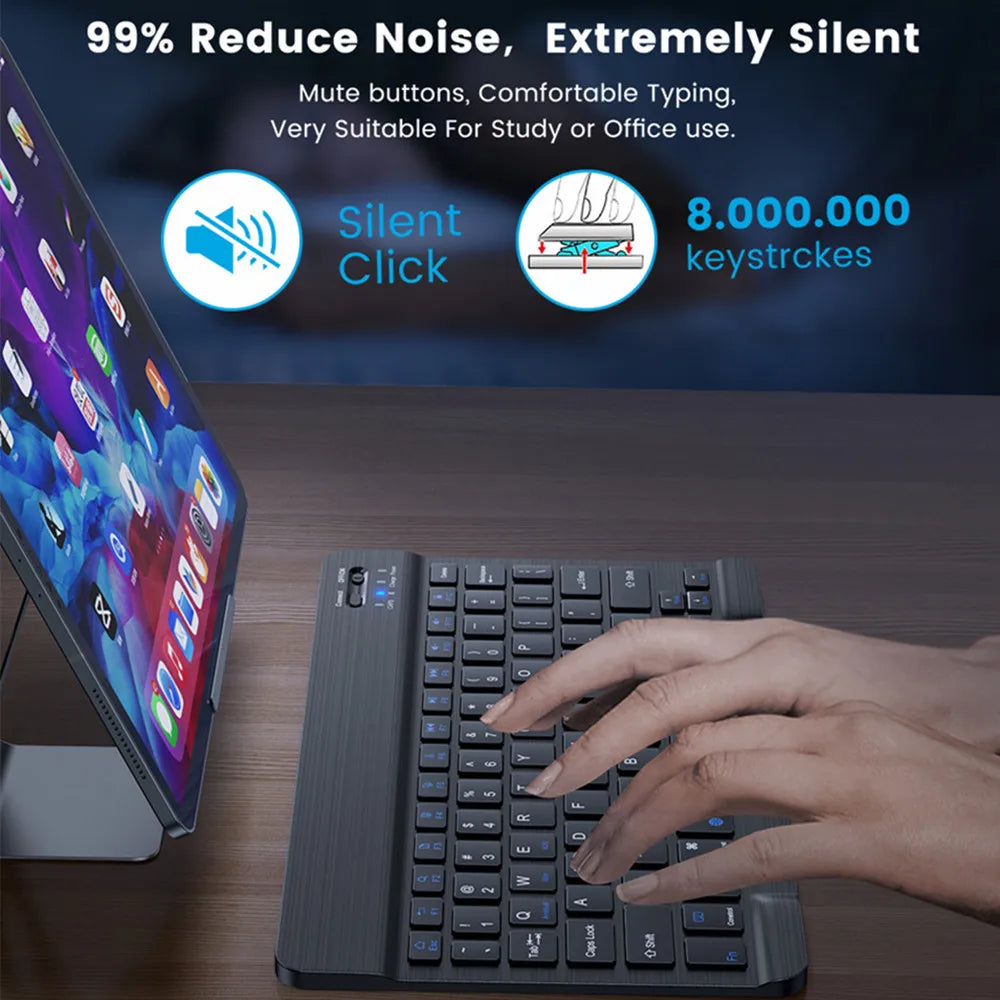 10 lnch  Wireless  Bluetooth Mini Keyboard For ios Phone Tablet Portable Bluetooth Keyboard and Mouse