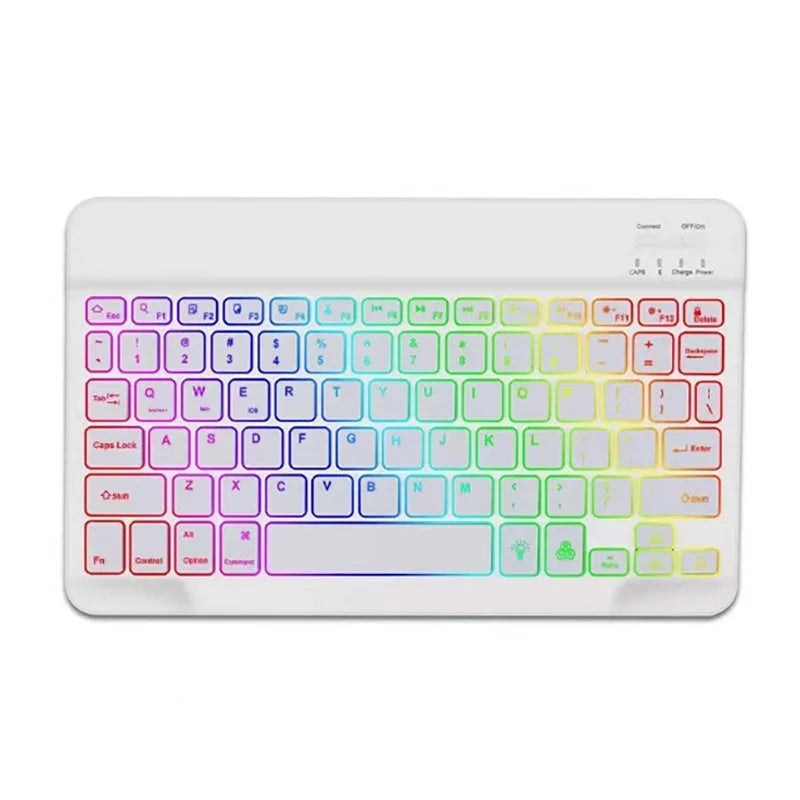 Mini Backlit RGB 10inch Bluetooth Keyboard Wireless mouse Rechargeable for IOS Android Windows,Teclado For iPad Samsung Tablet