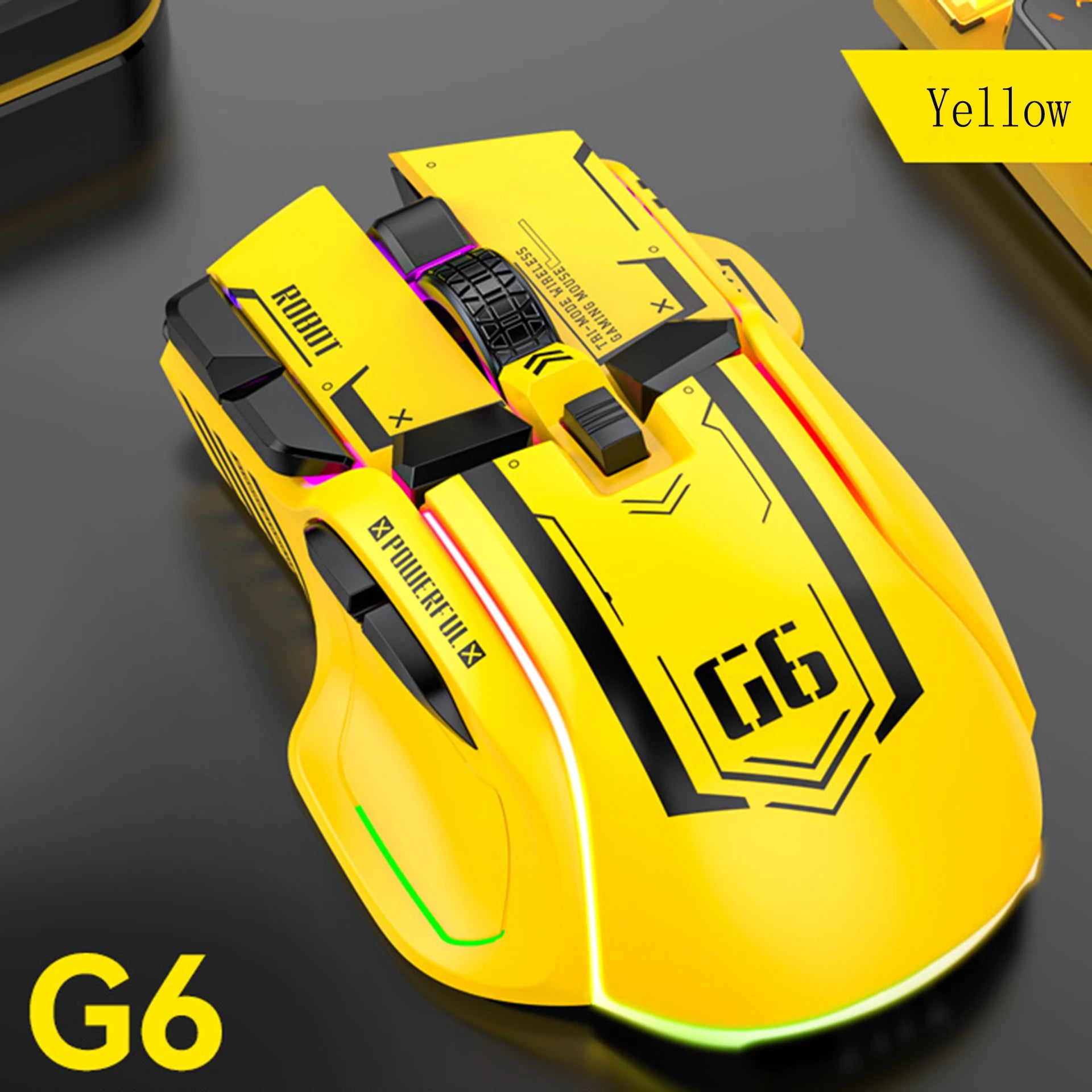 FreeWolf G6 Wired Mechanical Gaming Mouse 12800 DPI RGB Backlit Macro Ergonomic Mecha Design Ergonomic Gaming Office