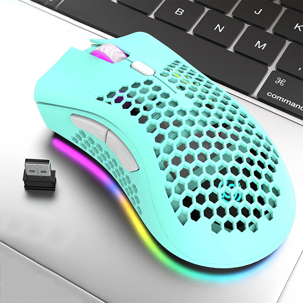 USB 2.4G Wireless Gaming Mouse BM600 RGB Light Rechargeable   Mouse 800-1200-1600DPI For Desktop PC Computers Notebook Laptop