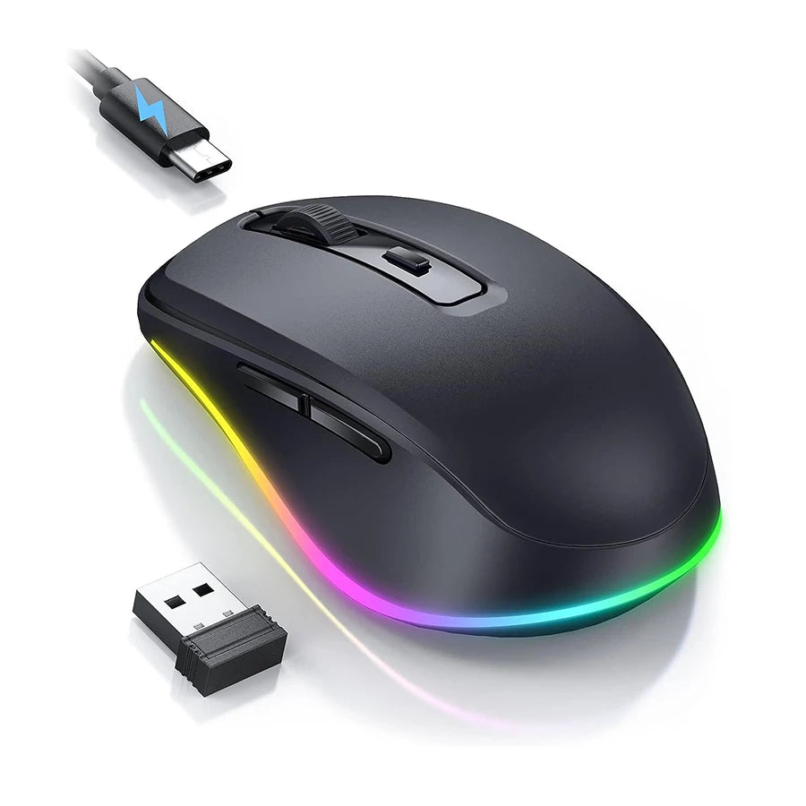Wireless Mouse Jiggler LED Rechargeable Moving Mouse Mover for Laptop with Undetectable Random Movement Keeps Computers Awake