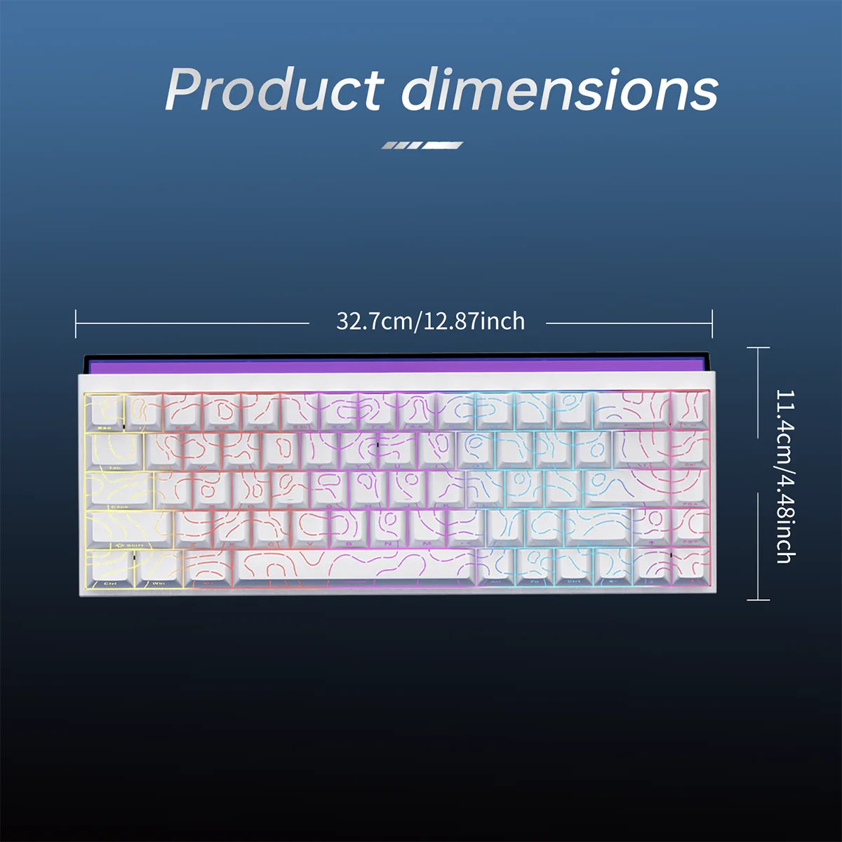 Ajazz NK68 Mechanical Gaming Keyboard full keys Hot-swappable LED strip 68 keycaps wired connection red switches