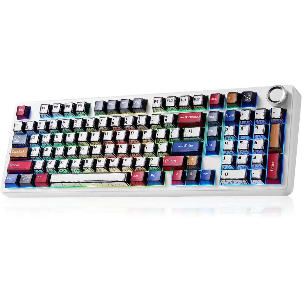 Mechanical Keyboard Pro with RGB Backlit, Hot Swappable, Custom Creamy Feel, Bluetooth 5.0/2.4GHz/USB-C, Pre-lubed Switches, PBT