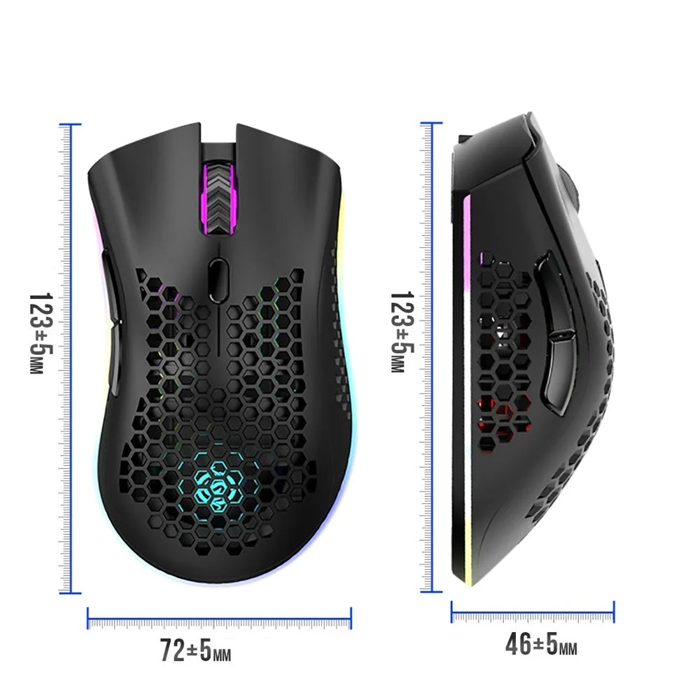USB 2.4G Wireless Gaming Mouse BM600 RGB Light Rechargeable   Mouse 800-1200-1600DPI For Desktop PC Computers Notebook Laptop