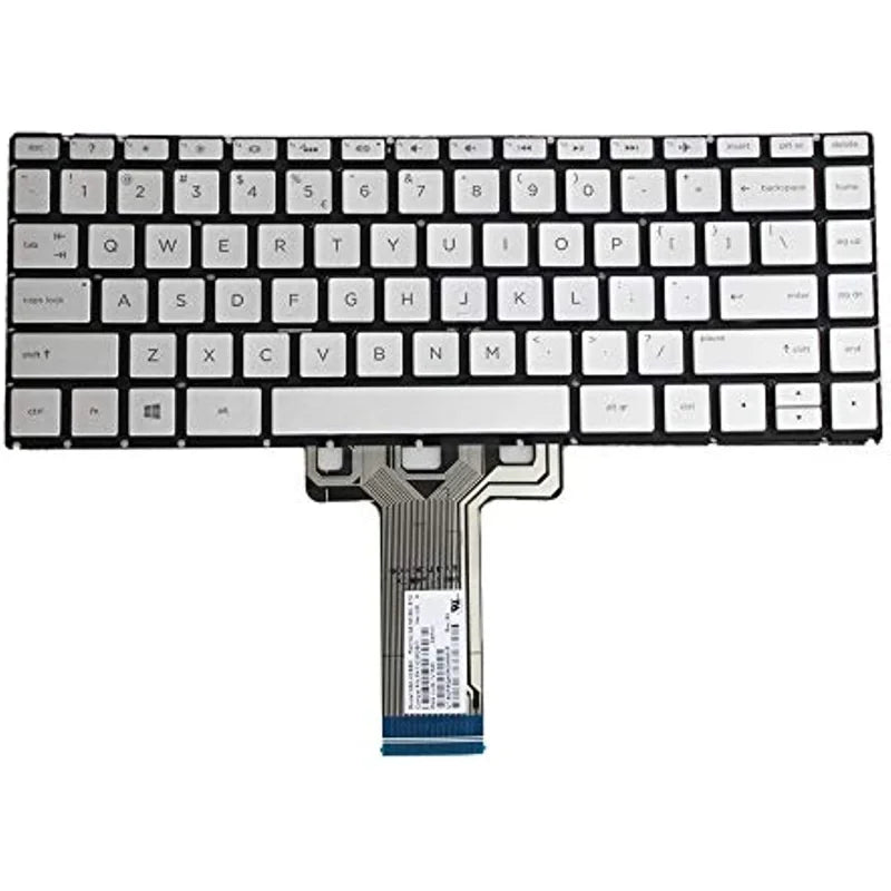 US Laptops Keyboard with Backlit for HP Pavilion X360 14-BA 14T-BA 14M-BA 14-BS 14-BW 14-BF 14m-CD 14m-DH 14m-CF 14-DK Silver