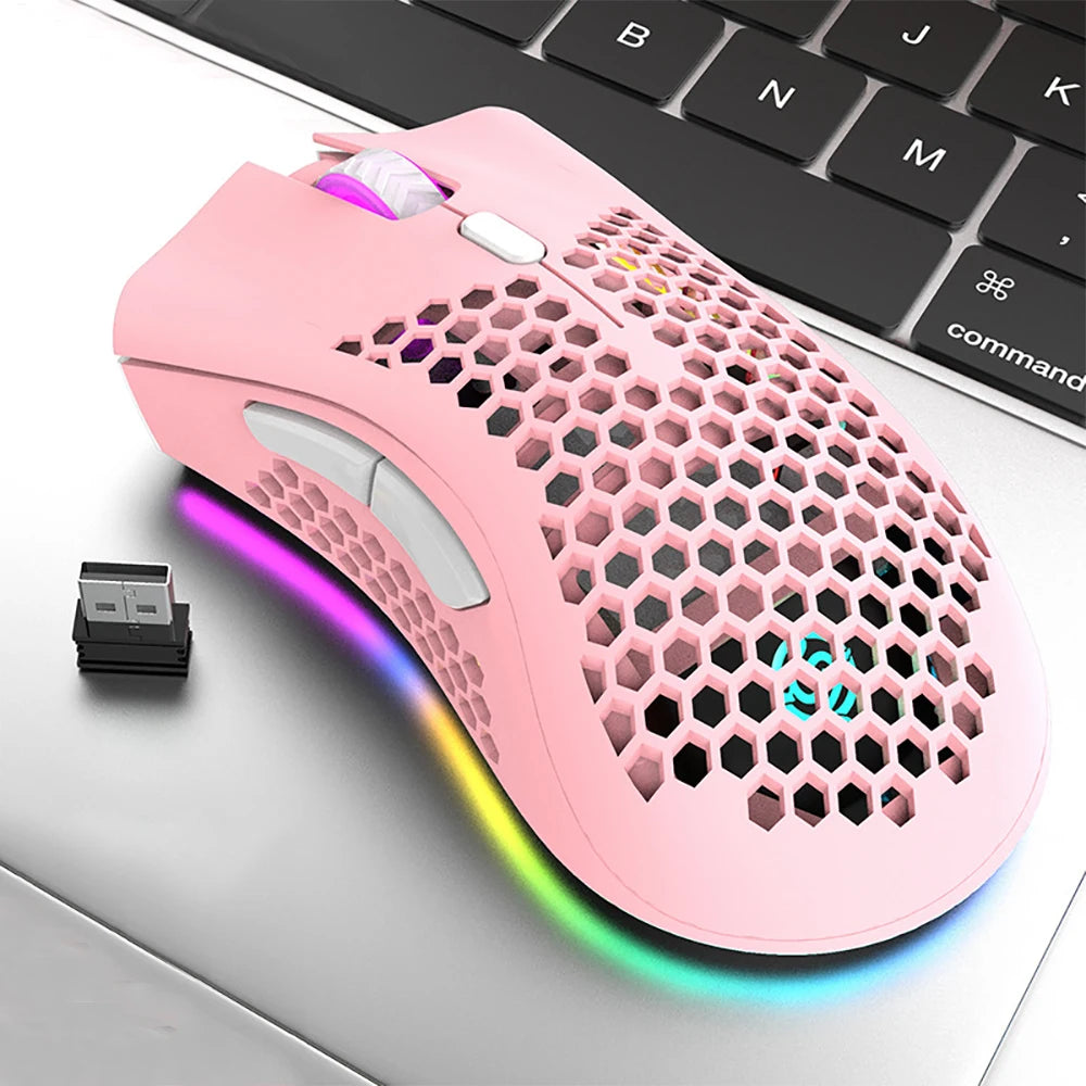 USB 2.4G Wireless Gaming Mouse BM600 RGB Light Rechargeable   Mouse 800-1200-1600DPI For Desktop PC Computers Notebook Laptop